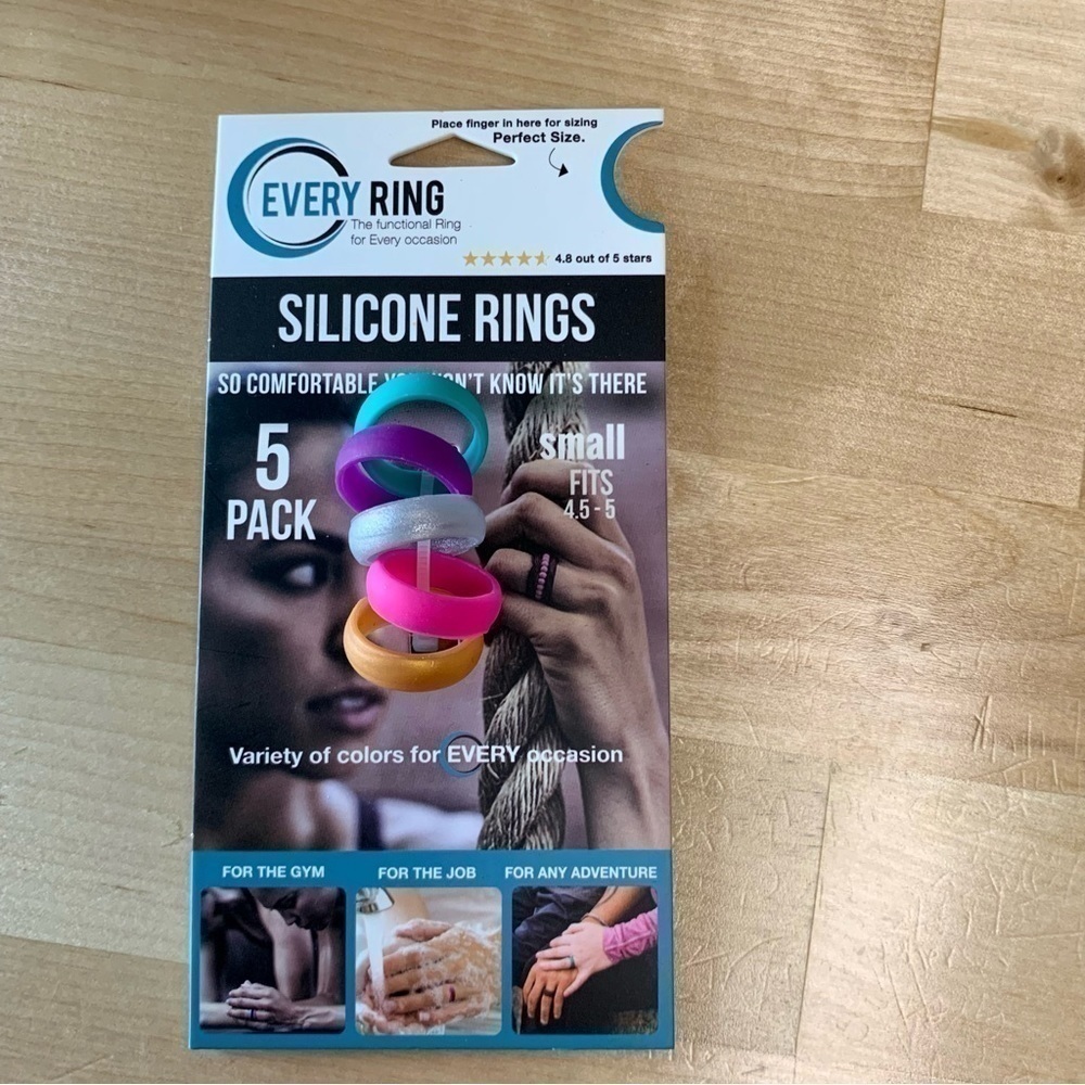 EVERY ring jewelry 5 pack silicone ring variety set sz small NWT - Picture 7 of 16